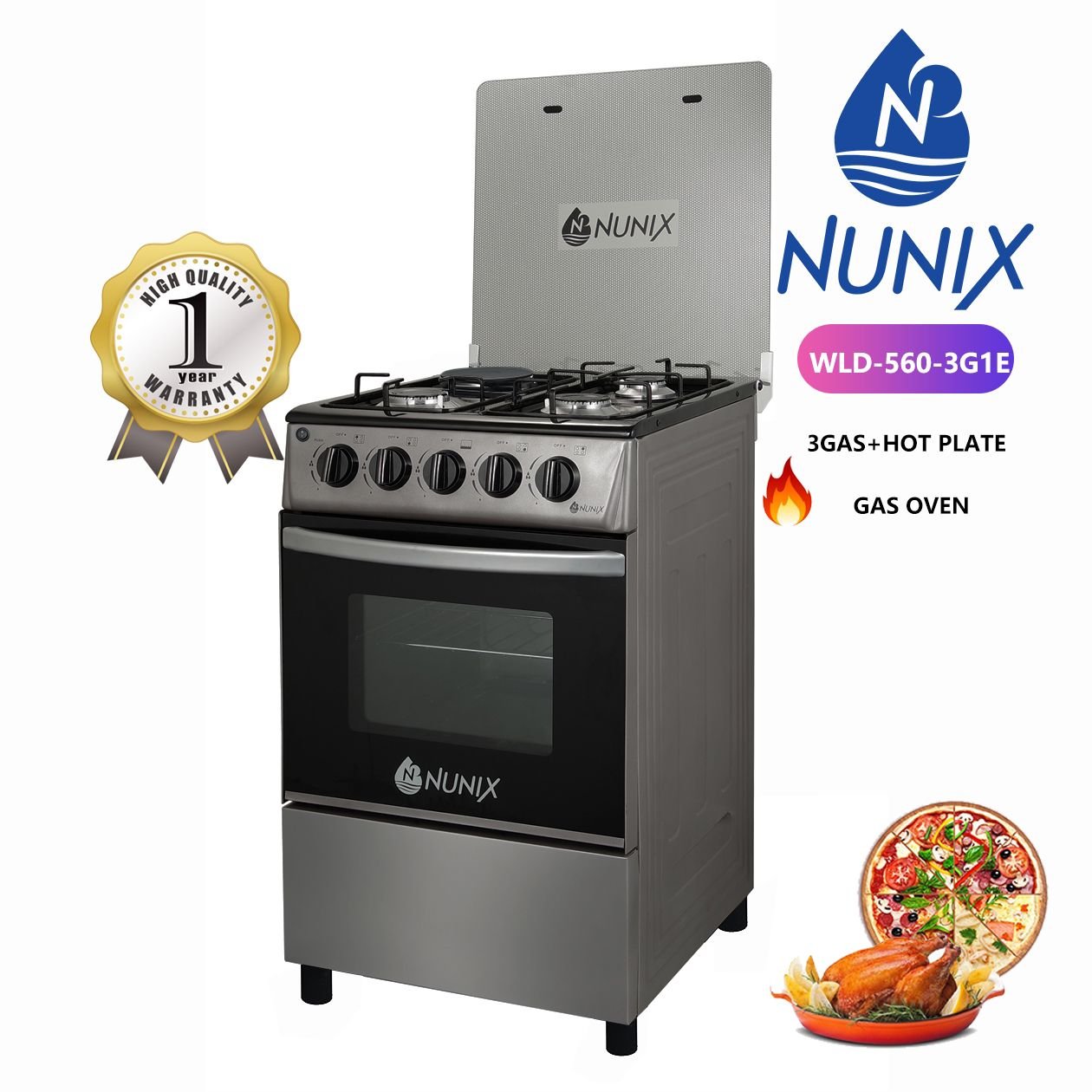 nunix cooker Nunix Cooker 3G+1E Gas Oven 50*55 - Image 1