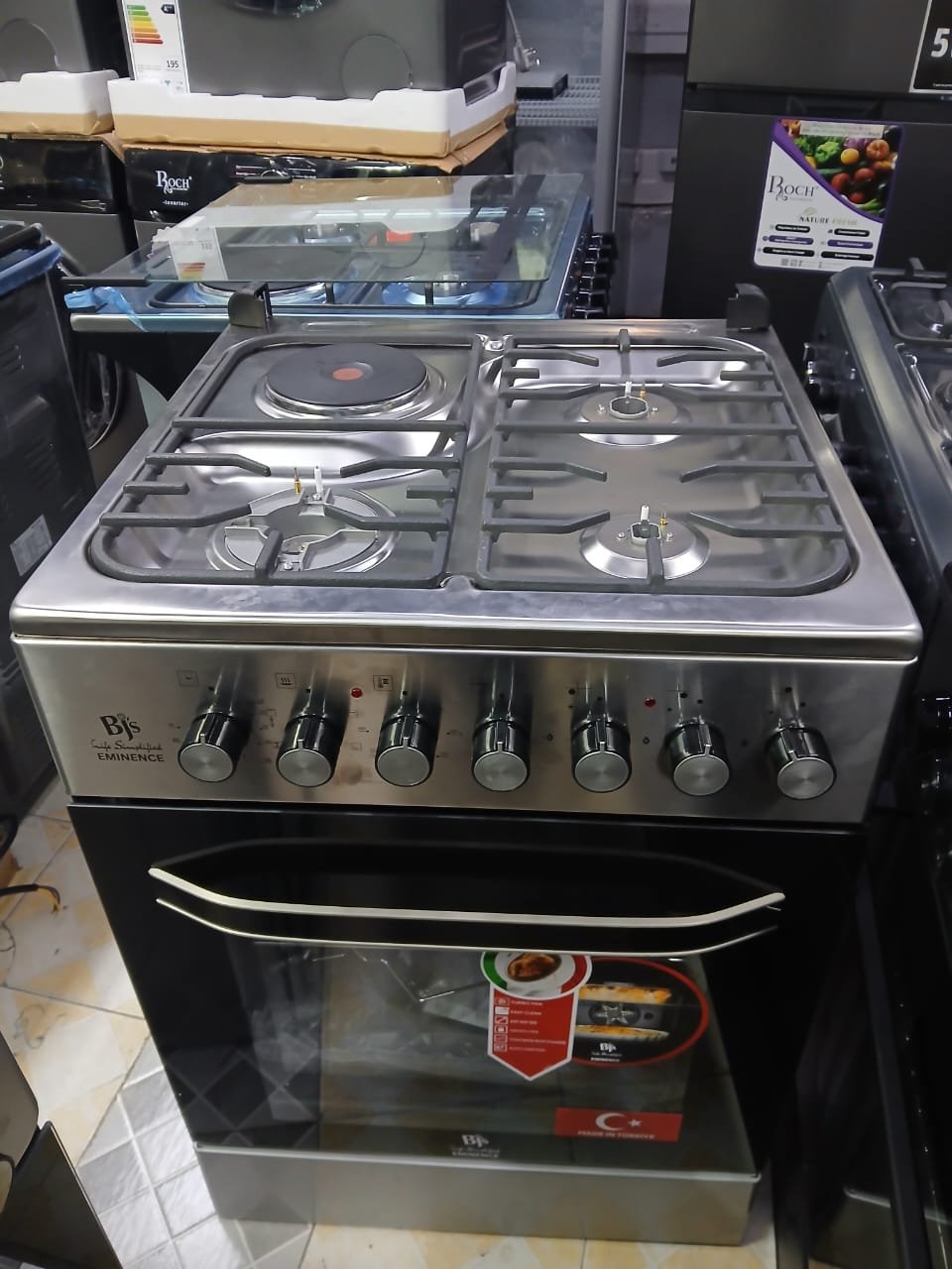 bjs 60x60 BJS Inox Eminence 60x60 Standing Cooker with Wok Burner - Image 1